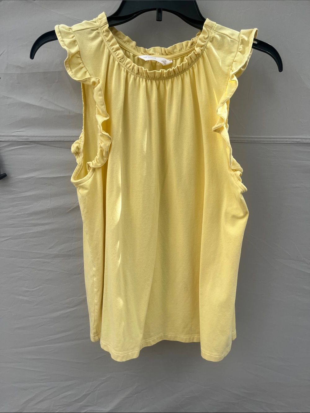 LC Lauren Conrad Light Yellow Ruffle Sleeve Tank